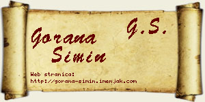 Gorana Simin vizit kartica